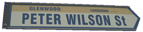 Peter Wilson street in Parklea