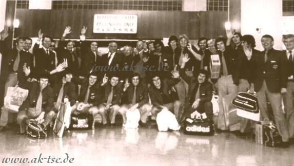 The winning team at the Hong Kong airport